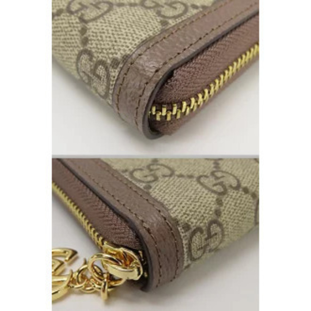 Gucci Ophidia GG Supreme Sherry Zip Around Wallet Round Zipper Long Beige - Picture 5 of 9